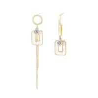 Asymmetric Earrings Zinc Alloy with Shell gold color plated micro pave cubic zirconia & for woman Sold By Pair