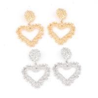 Tibetan Style Drop Earrings, Heart, plated, for woman & hollow, more colors for choice, 30x50mm, Sold By Pair