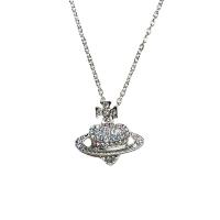 Zinc Alloy Jewelry Necklace plated for woman & with rhinestone Length Approx 17.71 Inch Sold By PC