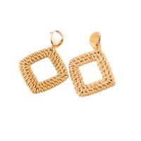 Rattan Drop Earring, fashion jewelry & for woman, 65x50mm, Sold By Pair