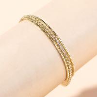 Rhinestone Bracelet Zinc Alloy with Glass Rhinestone fashion jewelry & multilayer & for woman nickel lead & cadmium free Length Approx 6.89 Inch Sold By PC