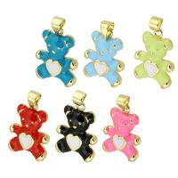 Brass Jewelry Pendants, Bear, gold color plated, fashion jewelry & DIY & enamel, more colors for choice, 15x20x3mm, Hole:Approx 3mm, 10PCs/Lot, Sold By Lot