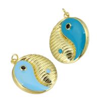 Brass Jewelry Pendants, gold color plated, fashion jewelry & DIY & enamel, more colors for choice, 25x27x4mm, Hole:Approx 3mm, 10PCs/Lot, Sold By Lot