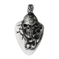 Stainless Steel Skull Pendants, 316 Stainless Steel, fashion jewelry & DIY & blacken, black, 29x51x14mm, Hole:Approx 5mm, Sold By PC