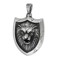Stainless Steel Animal Pendants 316 Stainless Steel Lion fashion jewelry & DIY & blacken black Approx 5mm Sold By PC