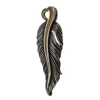 Stainless Steel Pendants, 316 Stainless Steel, Feather, fashion jewelry & DIY & enamel & blacken, black, 19x57x5mm, Hole:Approx 4mm, Sold By PC