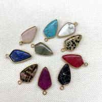 Gemstone Pendants Jewelry, Natural Stone, with Brass, arrowhead, gold color plated, different materials for choice & Unisex, more colors for choice, 14x28mm, Sold By PC