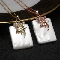 Shell Necklaces Brass with Shell Dragonfly plated for woman & with rhinestone nickel lead & cadmium free Length 15.75 Inch Sold By PC