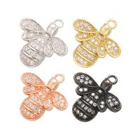 Cubic Zirconia Micro Pave Brass Pendant Bee plated micro pave cubic zirconia nickel lead & cadmium free Sold By PC