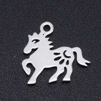 Stainless Steel Animal Pendants, 201 Stainless Steel, Horse, Vacuum Ion Plating, DIY & Unisex, more colors for choice, 15x14mm, 5PCs/Bag, Sold By Bag