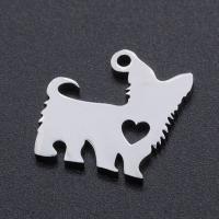 Stainless Steel Animal Pendants, 201 Stainless Steel, Dog, Vacuum Ion Plating, DIY & Unisex, more colors for choice, 15x14mm, 5PCs/Bag, Sold By Bag