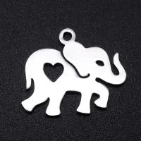 Stainless Steel Animal Pendants, 201 Stainless Steel, Elephant, Vacuum Ion Plating, DIY & Unisex, more colors for choice, 17x15mm, 5PCs/Bag, Sold By Bag