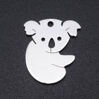 Stainless Steel Animal Pendants, 201 Stainless Steel, Koala, Vacuum Ion Plating, DIY & Unisex, more colors for choice, 18x16mm, 5PCs/Bag, Sold By Bag