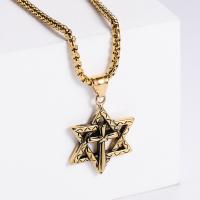 Stainless Steel Jewelry Necklace 304 Stainless Steel Hexagram Vacuum Ion Plating DIY & Unisex Length 60 cm Sold By PC