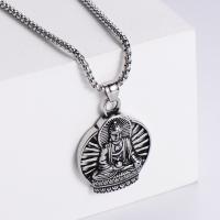 Stainless Steel Jewelry Necklace 304 Stainless Steel Buddha Vacuum Ion Plating DIY & for man Length 60 cm Sold By PC