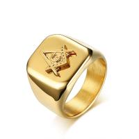 Ring Finger ze stali nierdzewnej, Stal nierdzewna 304, biżuteria moda & dla człowieka, złoto, 17.50mm, sprzedane przez PC