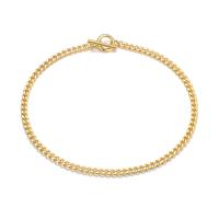 Titanstahl Halskette, Modeschmuck & für Frau, Goldfarbe, 6mm, Länge:ca. 17.7 ZollInch, verkauft von PC
