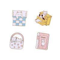 Enamel Brooch, Tibetan Style, Cat, Unisex & different styles for choice, nickel, lead & cadmium free, 22-32mm, 10PCs/Lot, Sold By Lot