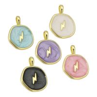 Brass Jewelry Pendants gold color plated enamel Approx 2mm Sold By PC