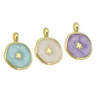 Brass Jewelry Pendants, gold color plated, enamel, more colors for choice, 14x18x2mm, Hole:Approx 2mm, Sold By PC