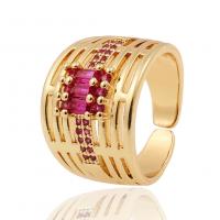 Cubi Circonia Micro Pave anello in ottone, placcato color oro, Regolabile & Micro spianare cubic zirconia & per la donna, nessuno, Venduto da PC