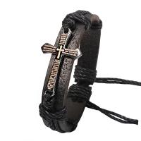 Rindsleder Armband, Zinklegierung, mit Kuhhaut & Wachsschnur, Modeschmuck & unisex, keine, frei von Nickel, Blei & Kadmium, 175x22mm, verkauft von PC