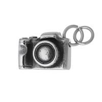 Stainless Steel Pendants, 316 Stainless Steel, Camera, fashion jewelry & DIY & Unisex & blacken, black, 24x18x16mm, Hole:Approx 7mm, Sold By PC