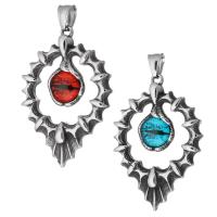 Stainless Steel Pendants, 316 Stainless Steel, with Glass, fashion jewelry & DIY & Unisex & enamel & blacken, more colors for choice, 38x54x7mm, Hole:Approx 5mm, Sold By PC