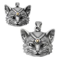 Stainless Steel Animal Pendants, 316 Stainless Steel, Cat, fashion jewelry & DIY & Unisex & different size for choice & blacken, silver color, Sold By PC