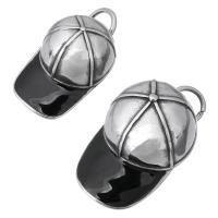 Stainless Steel Pendants 316 Stainless Steel Hat fashion jewelry & DIY & Unisex & enamel & blacken black Approx 10mm Sold By PC
