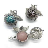 Gemstone Pendants Jewelry Natural Stone with Zinc Alloy platinum color plated & Unisex Sold By PC