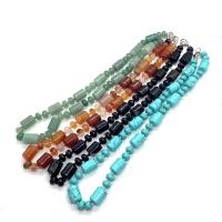 Natural Gemstone Necklace, Natural Stone, Column, different materials for choice & Unisex, more colors for choice, nickel, lead & cadmium free, 10x14mm, Length:Approx 14.96 Inch, Sold By PC
