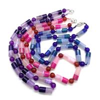 Agate Necklace, Unisex, more colors for choice, 8x20mm, Length:Approx 14.96 Inch, Sold By PC