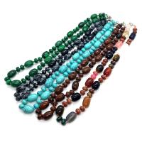 Natural Gemstone Necklace, Natural Stone, different materials for choice & Unisex, more colors for choice, 11x15mm, Length:Approx 14.96 Inch, Sold By PC
