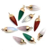 Gemstone Pendants Jewelry Natural Stone with Brass Bullet gold color plated & Unisex & faceted Sold By PC