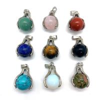 Gemstone Pendants Jewelry, Natural Stone, with Tibetan Style, platinum color plated, different materials for choice & Unisex, more colors for choice, 19x28mm, Sold By PC