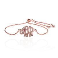 Cubic Zirconia Micro Pave Brass Bracelet Elephant plated micro pave cubic zirconia nickel lead & cadmium free Length 7.87 Inch Sold By PC