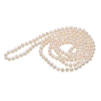 Sladkovodní Pearl svetr řetěz náhrdelník, Kolo, pro ženy, bílý, 7-8mm, Prodáno za 46.46 inch Strand