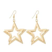 Zinc Alloy Drop Earrings Star plated for woman nickel lead & cadmium free 74mm Sold By Pair