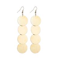 Tibetan Style Drop Earrings, Round, plated, for woman, more colors for choice, nickel, lead & cadmium free, 25x110mm, Sold By Pair