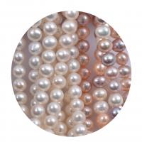 Runde ferskvandskulturperle Beads, Ferskvandsperle, du kan DIY, flere farver til valg, 7-8mm, Solgt Per 36-39 cm Strand