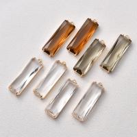 Crystal Pendants with Brass Rectangle gold color plated DIY Sold By PC