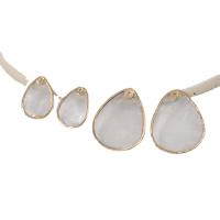 Shell Pendants, with Brass, gold color plated, different styles for choice & translucent, Sold By PC