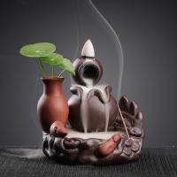 Backflow Incense Burner, Purple Clay, handmade, for home and office & durable & multifunctional & different styles for choice, Sold By PC
