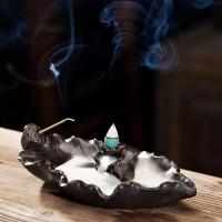 Backflow Incense Burner, Porcelain, half handmade, for home and office & durable & multifunctional, 210x123x58mm, Sold By PC