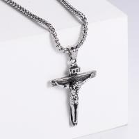 Stainless Steel Jewelry Necklace 304 Stainless Steel Cross Vacuum Ion Plating fashion jewelry & Unisex Length 60 cm Sold By PC
