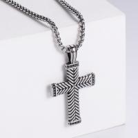 Stainless Steel Jewelry Necklace 304 Stainless Steel Cross Vacuum Ion Plating fashion jewelry & Unisex Length 60 cm Sold By PC