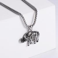 Stainless Steel Jewelry Necklace, 304 Stainless Steel, Elephant, Vacuum Ion Plating, fashion jewelry & Unisex & different styles for choice, more colors for choice, 36x25mm, Length:60 cm, Sold By PC