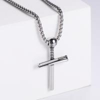 Stainless Steel Jewelry Necklace, 304 Stainless Steel, Cross, Vacuum Ion Plating, fashion jewelry & Unisex & different styles for choice, more colors for choice, 54x30mm, Length:60 cm, Sold By PC