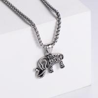 Stainless Steel Jewelry Necklace 304 Stainless Steel Elephant Vacuum Ion Plating vintage & fashion jewelry & Unisex Length 60 cm Sold By PC